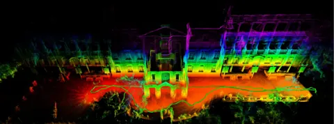 香港大學本部大樓 100 Hz 建圖成果與 LiDAR 軌跡
